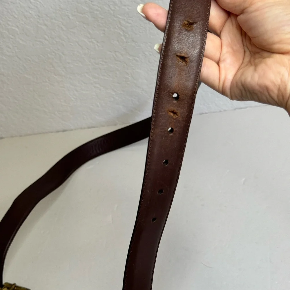 Polo Ralph Lauren Reversible Black/Brown Leather Belt Pony Logo